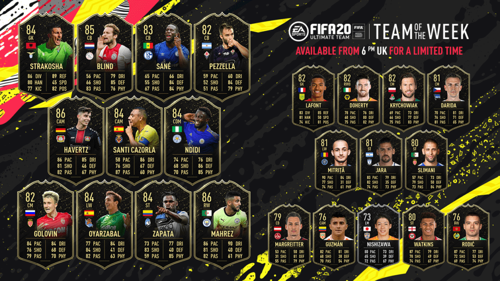 TOTW aleatorio FIFA 20 Ultimate Team