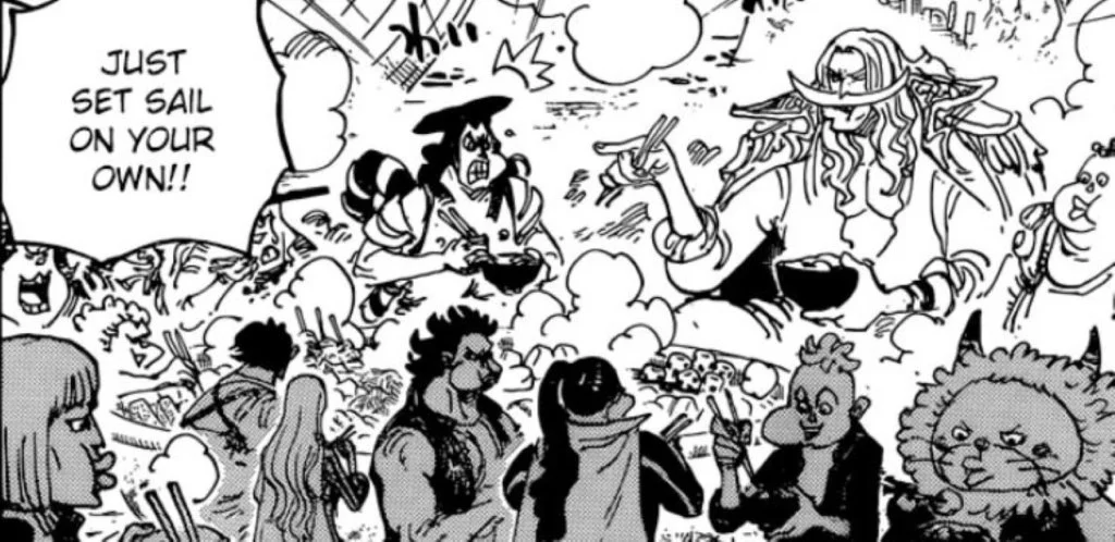 one piece 964 oden comiendo
