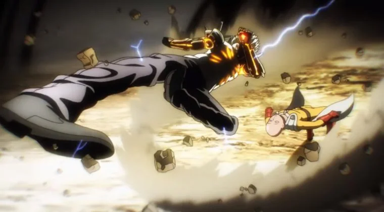 Imagen de Así es One Punch Man con el icónico 'Hero's Come Back' de Naruto Shippuden