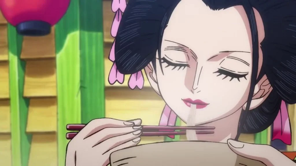 one piece 918 robin comiendo