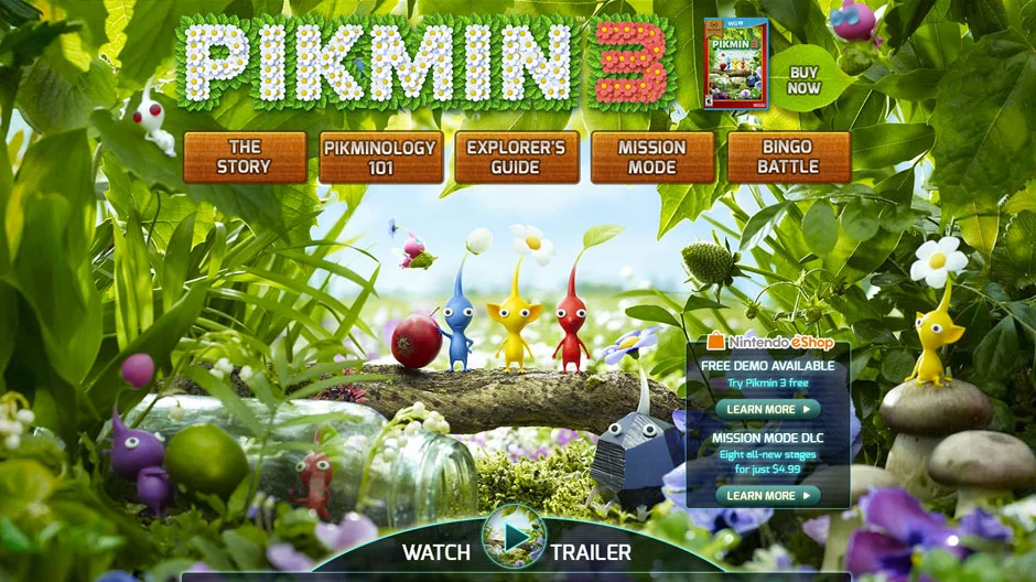 pikmin 3 wiiu website screenshot