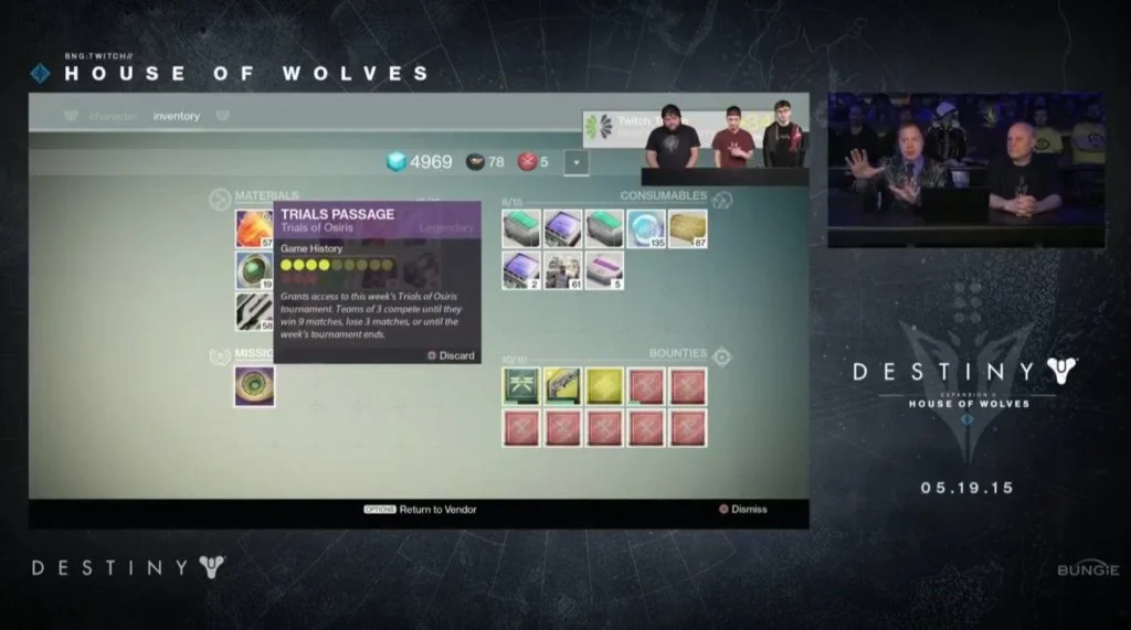 Destiny se hizo popular en Twitch con retransmisiones de Las Pruebas de Osiris