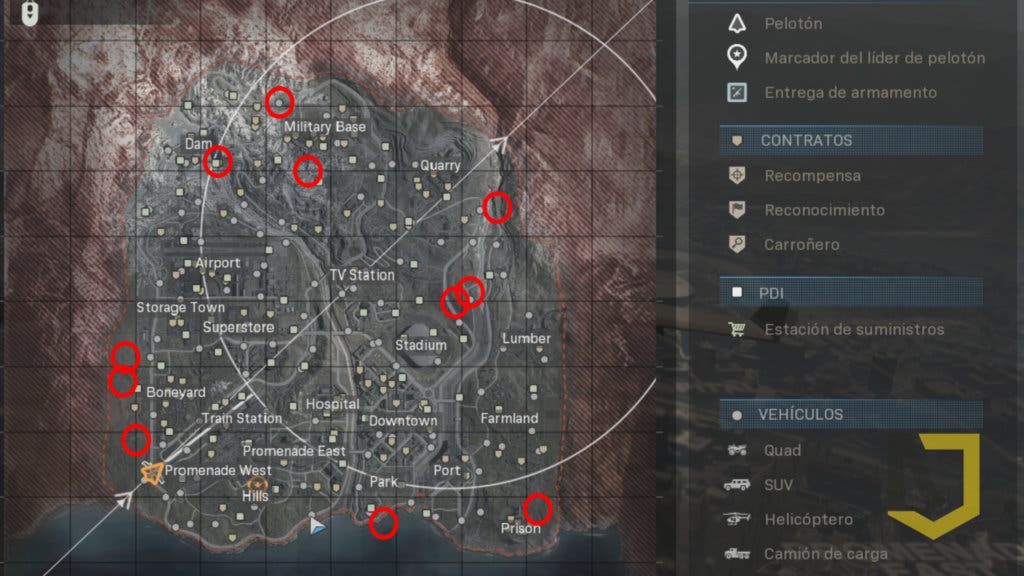 COD Warzone bunkers mapa
