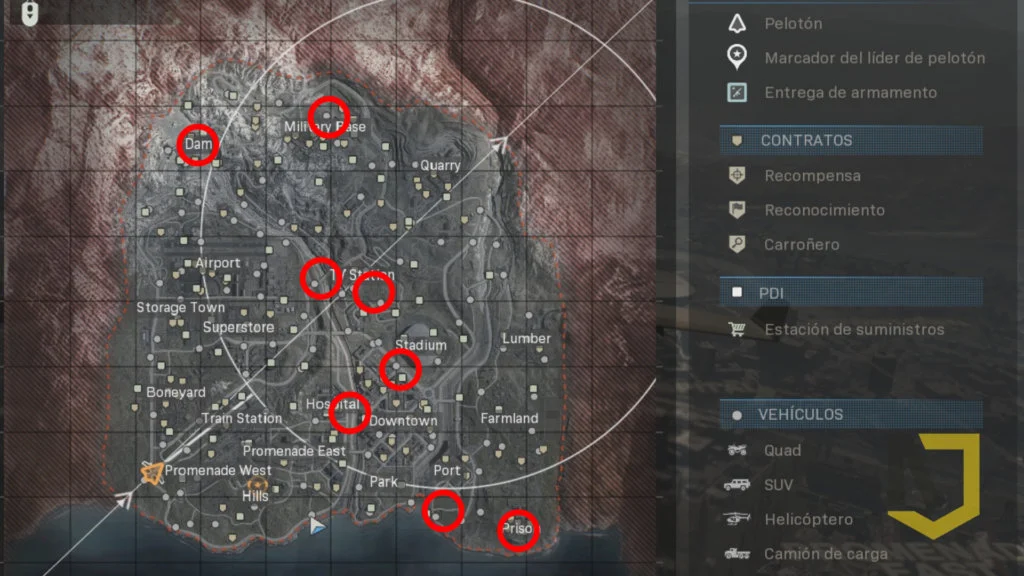 COD Warzone mapa helicopteros