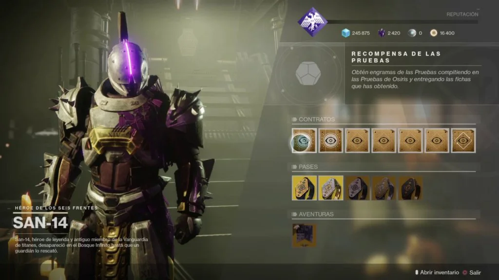 Destiny 2 Distintos ejemplos de pases de las pruebas