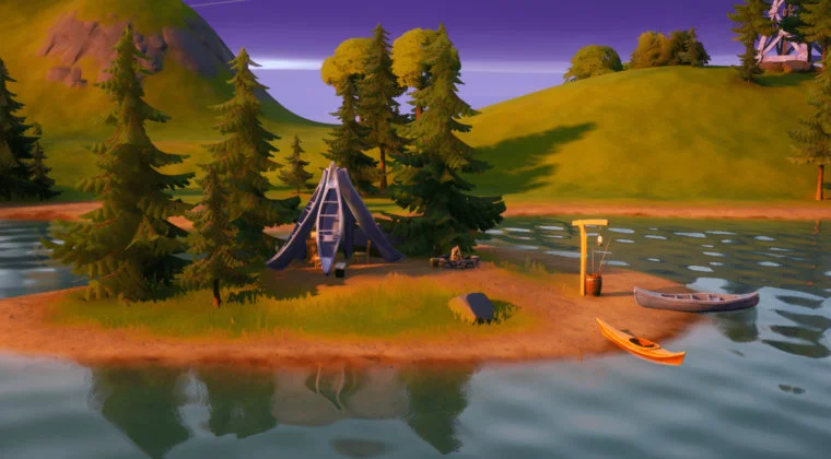 Imagen de Fortnite: baila en Lago Canoa, Acampamiento Abadejo y Alquileres Arcoíris