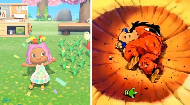 Imagen de Recrean la icónica pose de Yamcha al morir en Animal Crossing: New Horizons