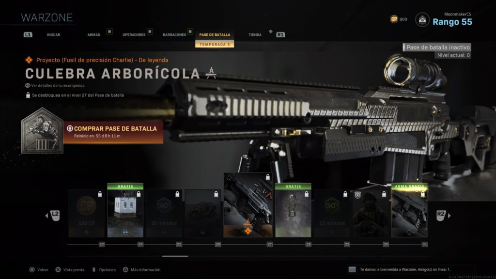 Culebra arborícola - Warzone