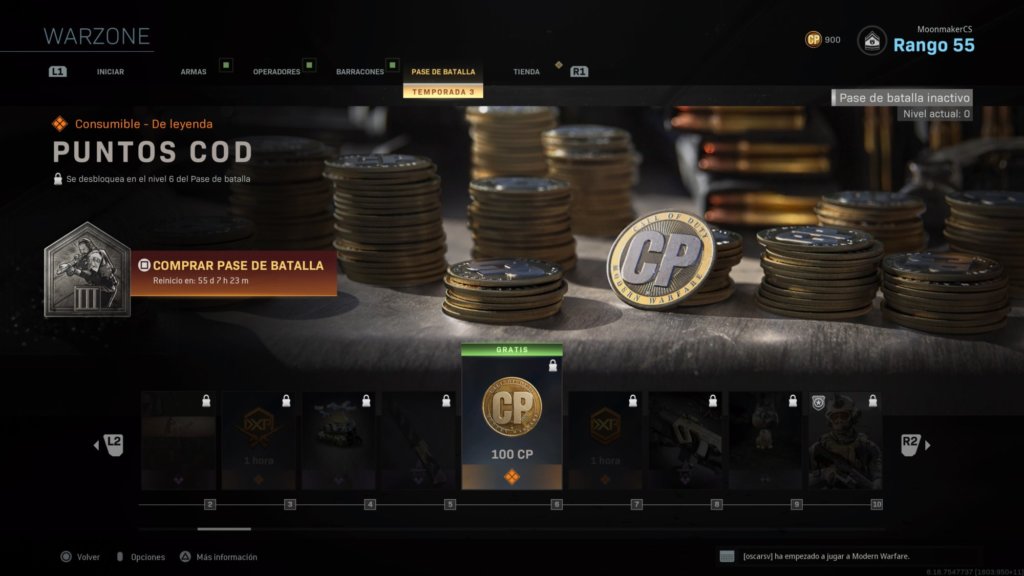100 puntos COD