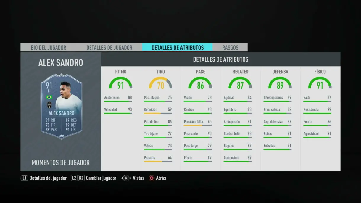 alex sandro moments ejemplo fuerza grimaldo tots fifa 20