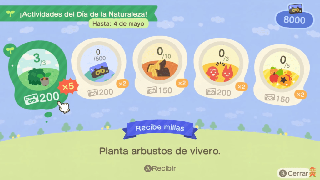 evento dia de la naturaleza animal crossing