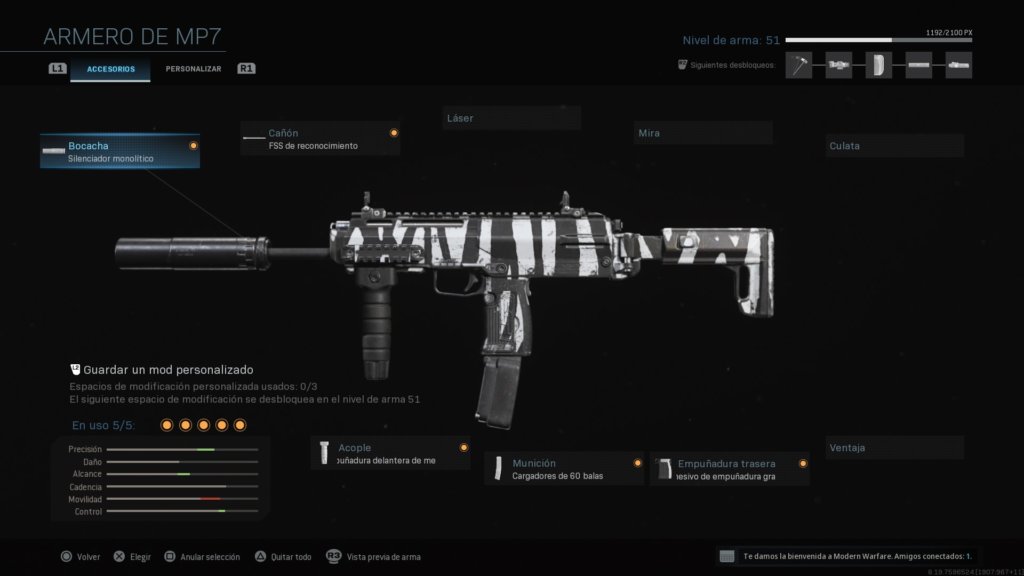 Clase MP7 Modern Warfare y Warzone