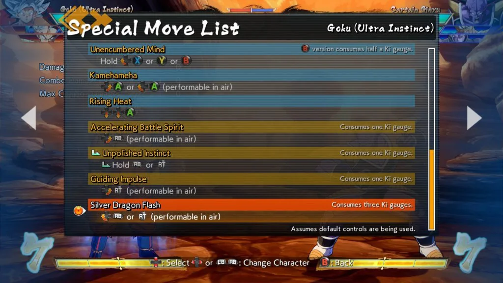 dragon ball fighterz goku ui movimientos 3