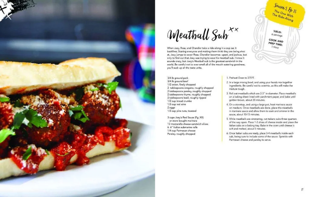 friends cookbook meatball sub