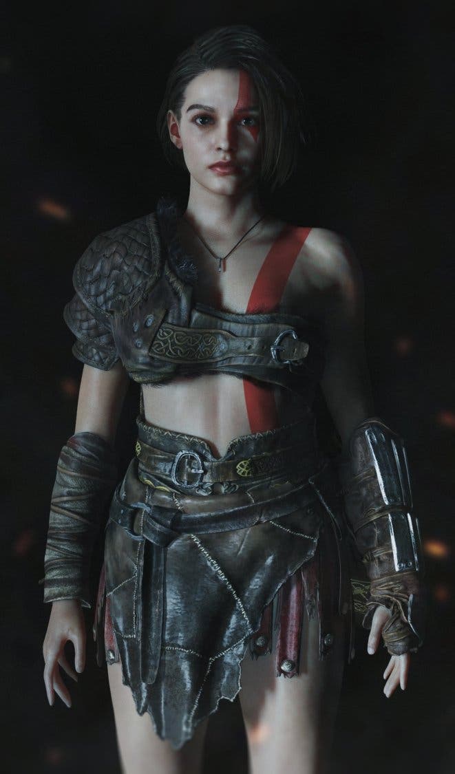 Jill es Kratos? Así es el crossover fan de Resident Evil 3 y God of War