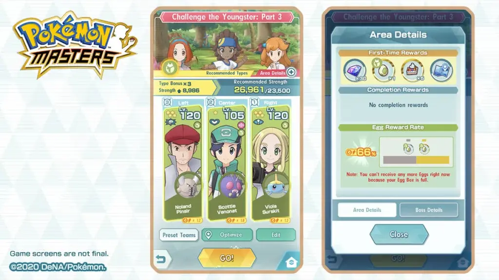 Pokémon Masters evento Huevo Bicho detalles