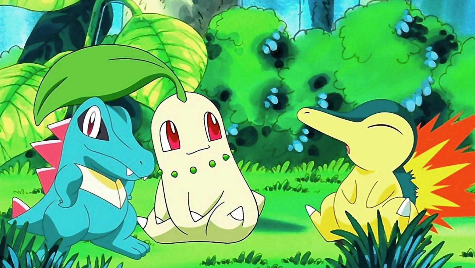 Pokémon inicial Chikorita Cyndaquil Totodile