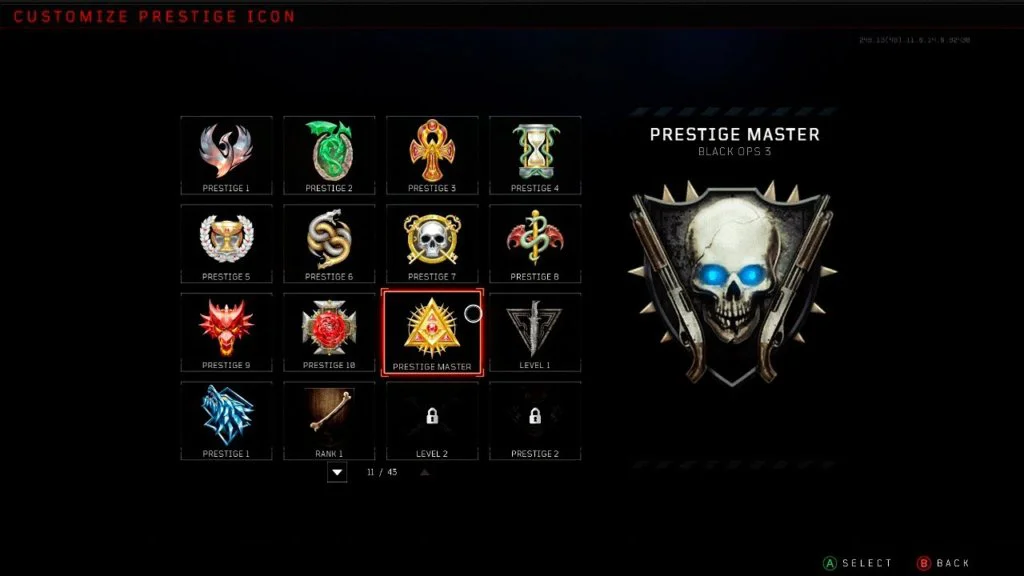 Prestigios Black Ops 4