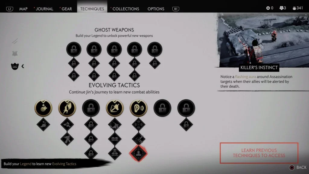 ghost of tsushima arbol de habilidades 1