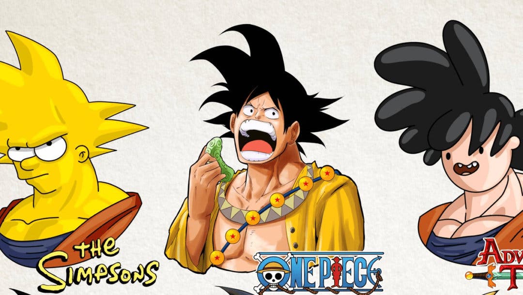 Goku Dragon Ball En 9 Animes Series Distintos One Piece Los Simpson Y Mas