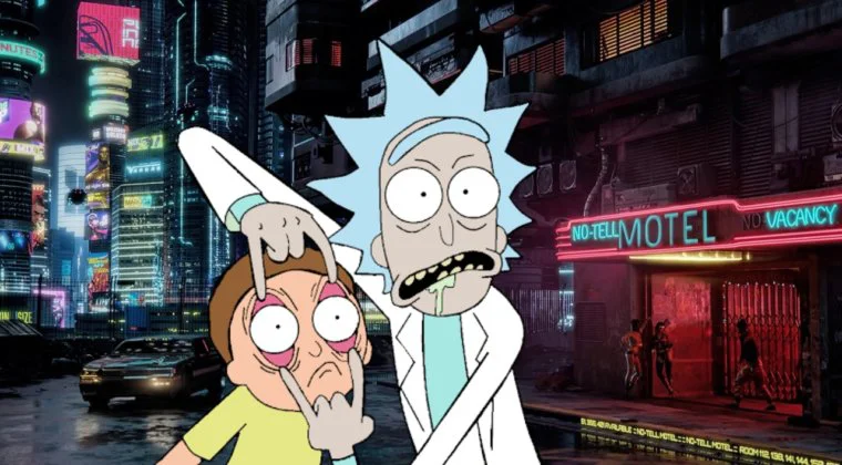 Imagen de Rick y Morty llegan a Cyberpunk 2077 con una recreación del tráiler original del juego