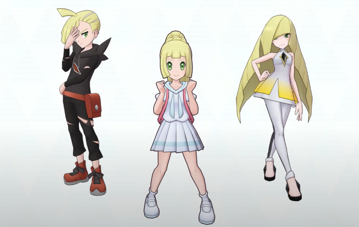 Pokémon Masters Lylia, Gladio y Samina