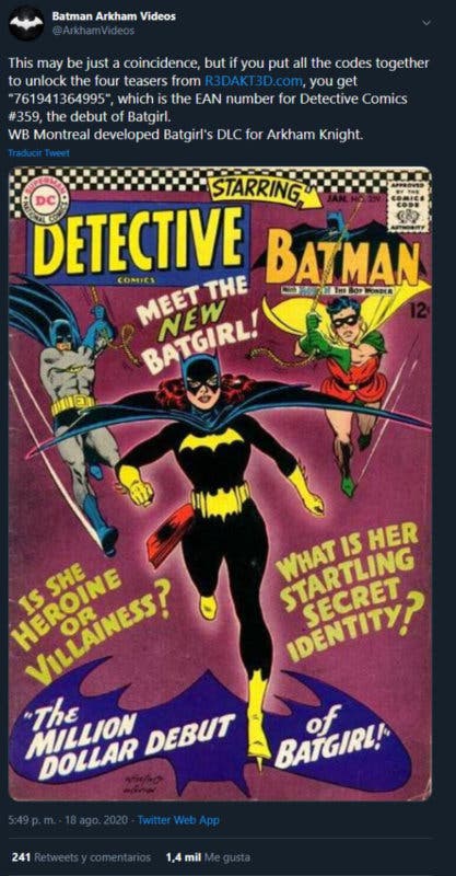 Batgirl podría formar parte de Batman: Gotham Knights