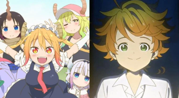 Imagen de The Promised Neverland y Miss Kobayashi's Dragon Maid lucen imágenes de su temporada 2