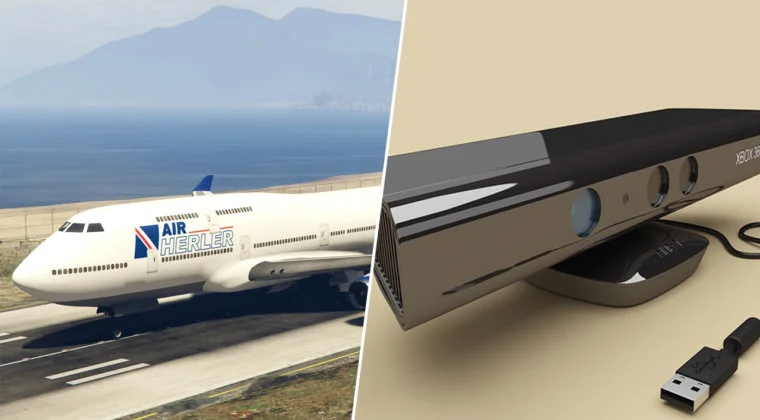 Imagen de GTA V: Jugador usa Xbox Kinect para pilotar un avión con su cuerpo