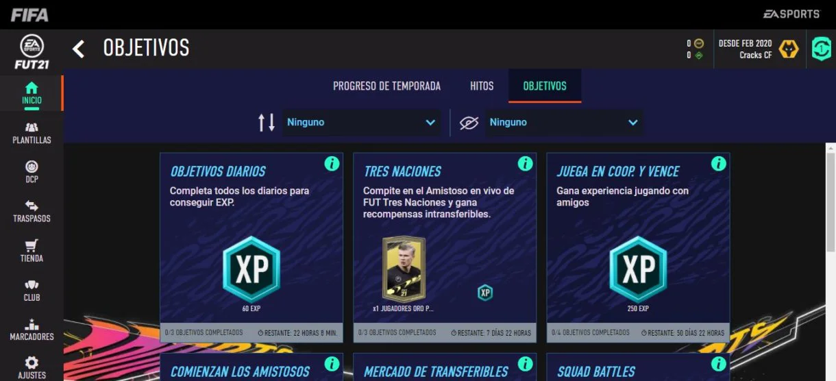 Objetivos Temporada 1 FIFA 21 Ultimate Team