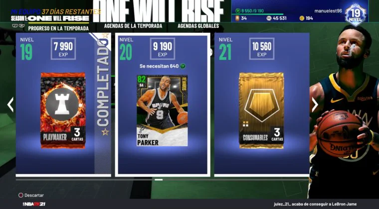 Imagen de NBA 2K21 MyTeam: consigue experiencia con estos jugadores esmeralda de Tokens