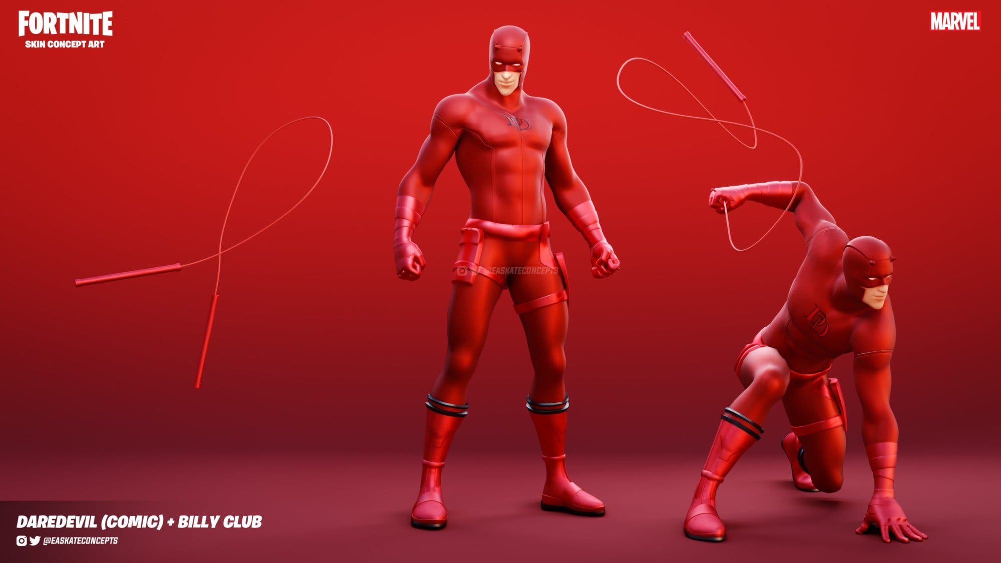 Fortnite Así Es La Increíble Skin De Daredevil Creada Por Un Fan