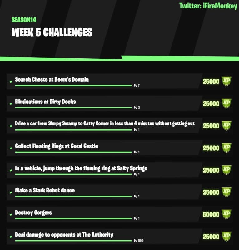 Fortnite desafios 2