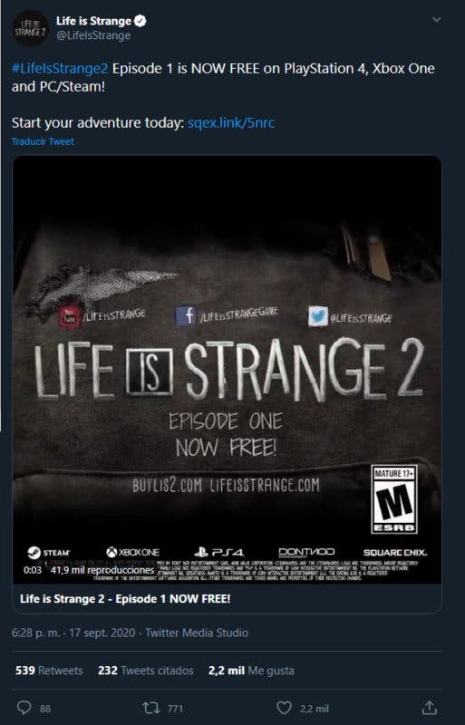 El episodio 1 de Life is Strange 2 es ahora completamente gratis