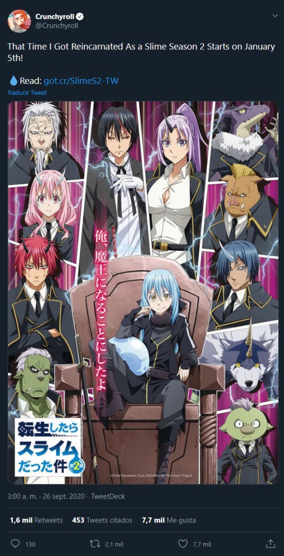 Tensei Shitara Slime Datta Ken pone fecha a la parte 2 de su temporada 2