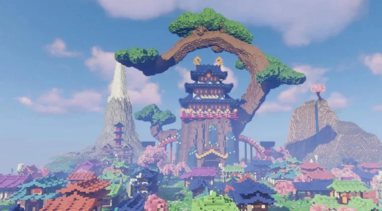 Imagen de Recrean la Wano de One Piece en Minecraft al detalle