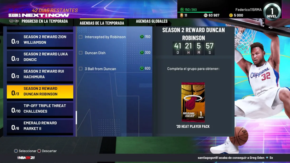 NBA 2K21 MyTeam Objetivos Temporada 2