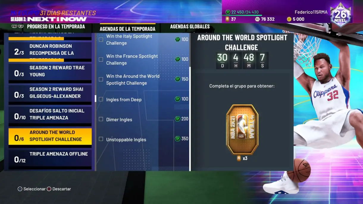 NBA 2K21 MyTeam objetivos