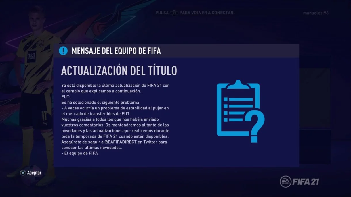 FIFA 21 Ultimate Team Actualización 1.03