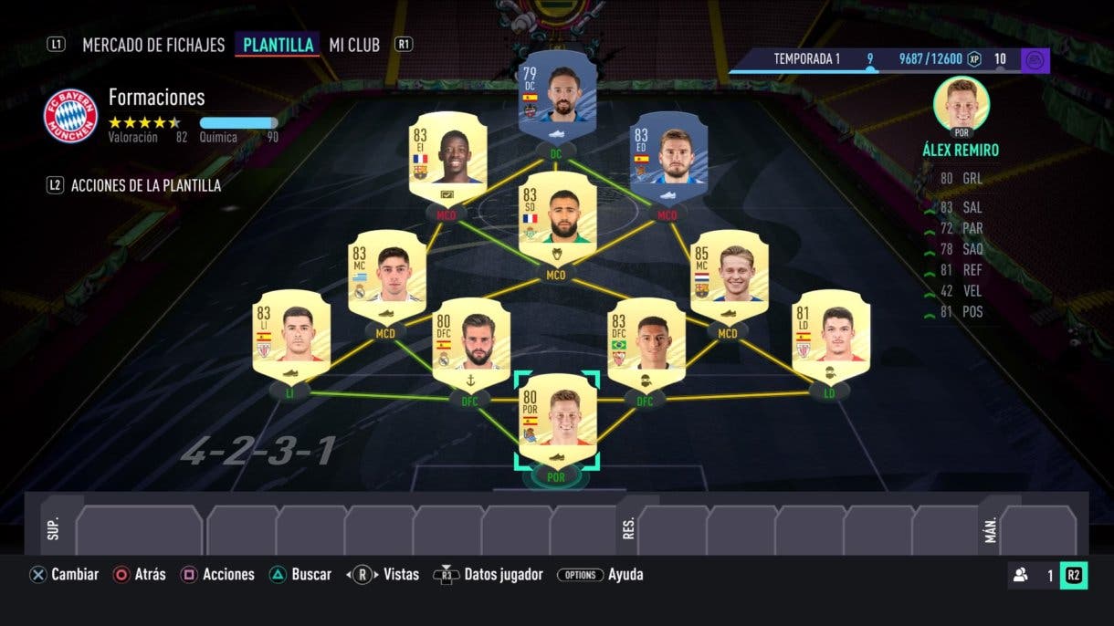 FIFA 21 Ultimate Team formación 4-2-3-1