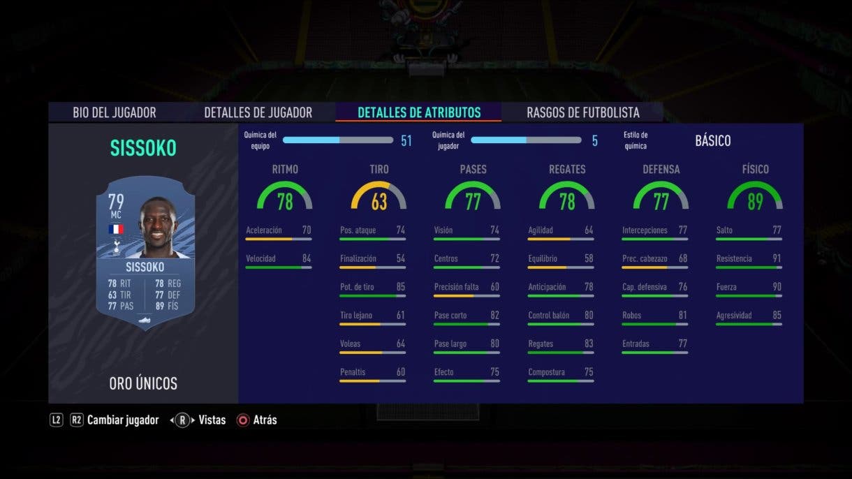 Sissoko stats in game FIFA 21 Ultimate Team