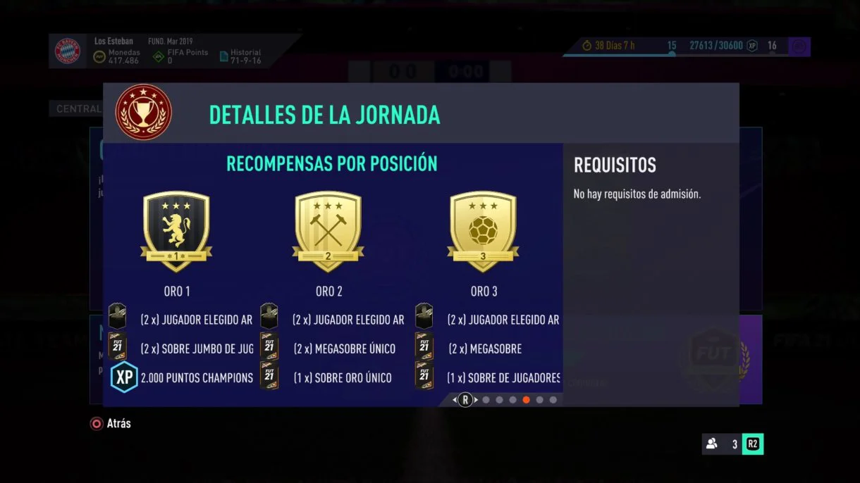 FIFA 21 Ultimate Team recompensas por rango FUT Champions