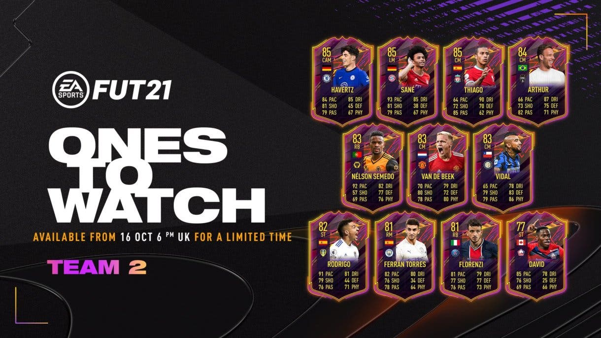 Segundo equipo de Ones to Watch (OTW) FIFA 21 Ultimate Team