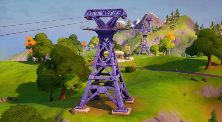Imagen de Fortnite: Utiliza una tirolina para desplazarte de Ciudad Comercio a Acumulaciones Airadas