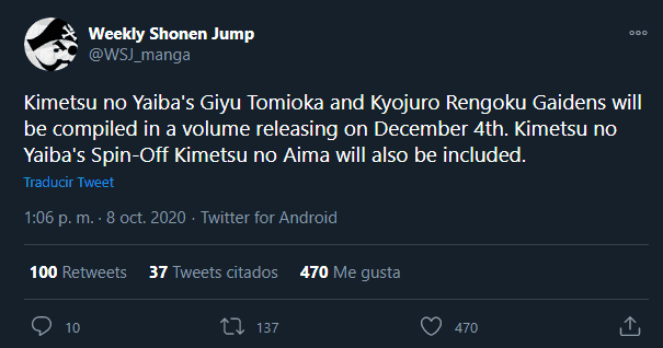 Kimetsu no Yaiba tendrá un volumen especial en diciembre