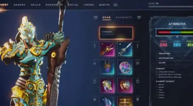 Imagen de Godfall detalla sus opciones de personalización y progreso
