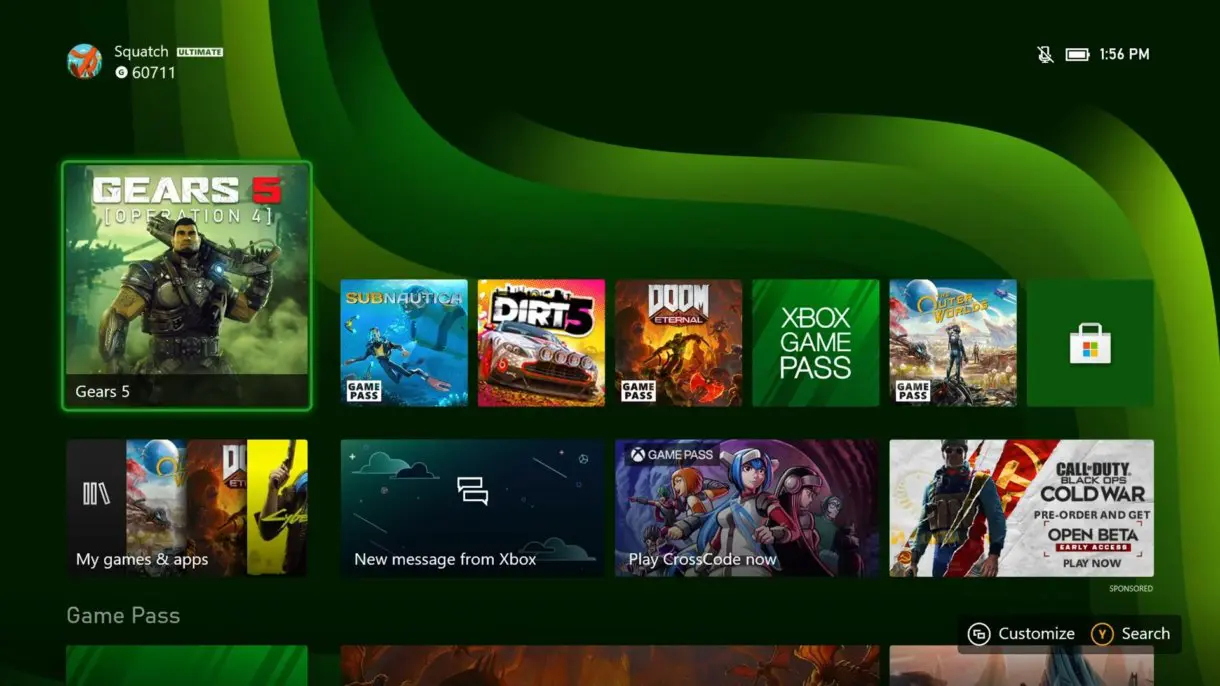 xbox series x menu