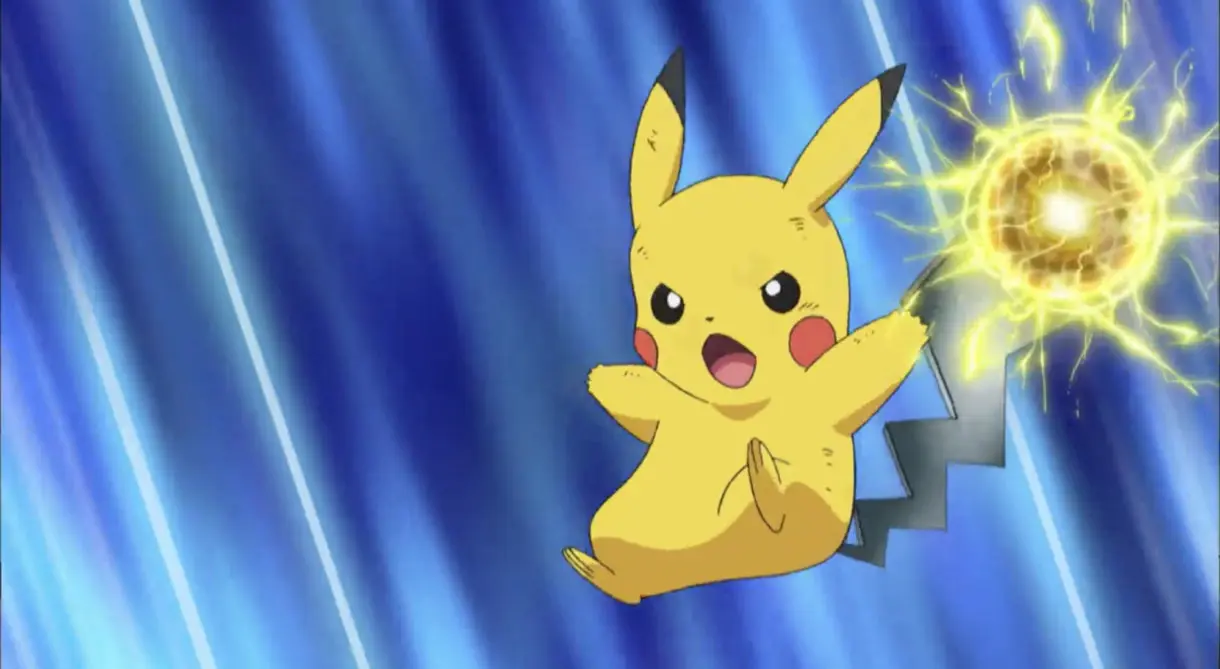 Anime de Pokemon Pikachu Cola Ferrea Bola Voltio