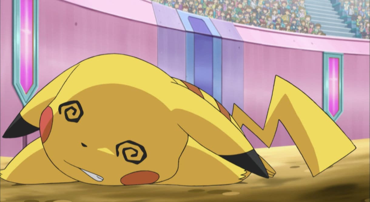 Anime de Pokemon Pikachu debilitado vs Cameron