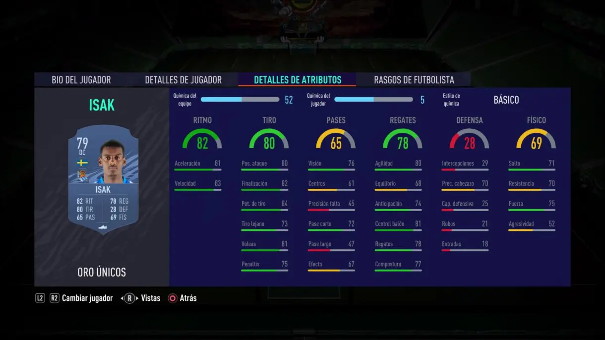 FIFA 21 Ultimate Team stats in game Isak